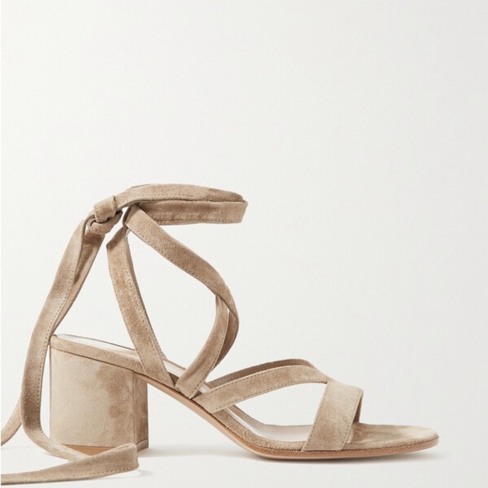 Gianvito Rossi Janis 60 Suede Sandals - Sand- Size 37.5